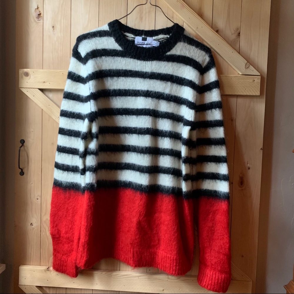 TOPMAN Mohair Striped Sweater M
